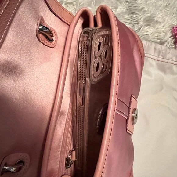 Coach Madison - 8975 Pink Satin & Suede Mini Top Handle - Limited Edition - Picture 5 of 8
